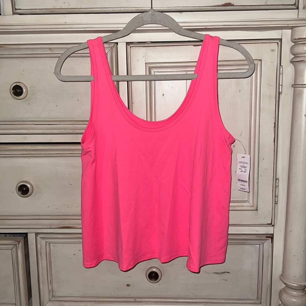 bebe nylon, cropped loose athletic tank